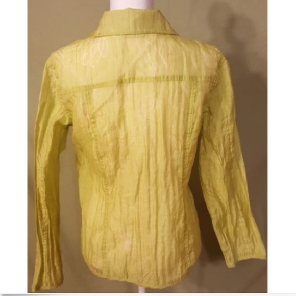 Chicos Blouse Womens Size 1 Sheer Button Down - Picture 6 of 7